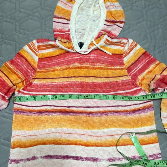 ⭐️Like New FDJ Oversized Hand Painted Horizontal Sunset Oversized Hoodie PTP 19” - Picture 3 of 9